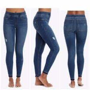Spanx Distressed Ankle Skinny Jeans EUC Size M